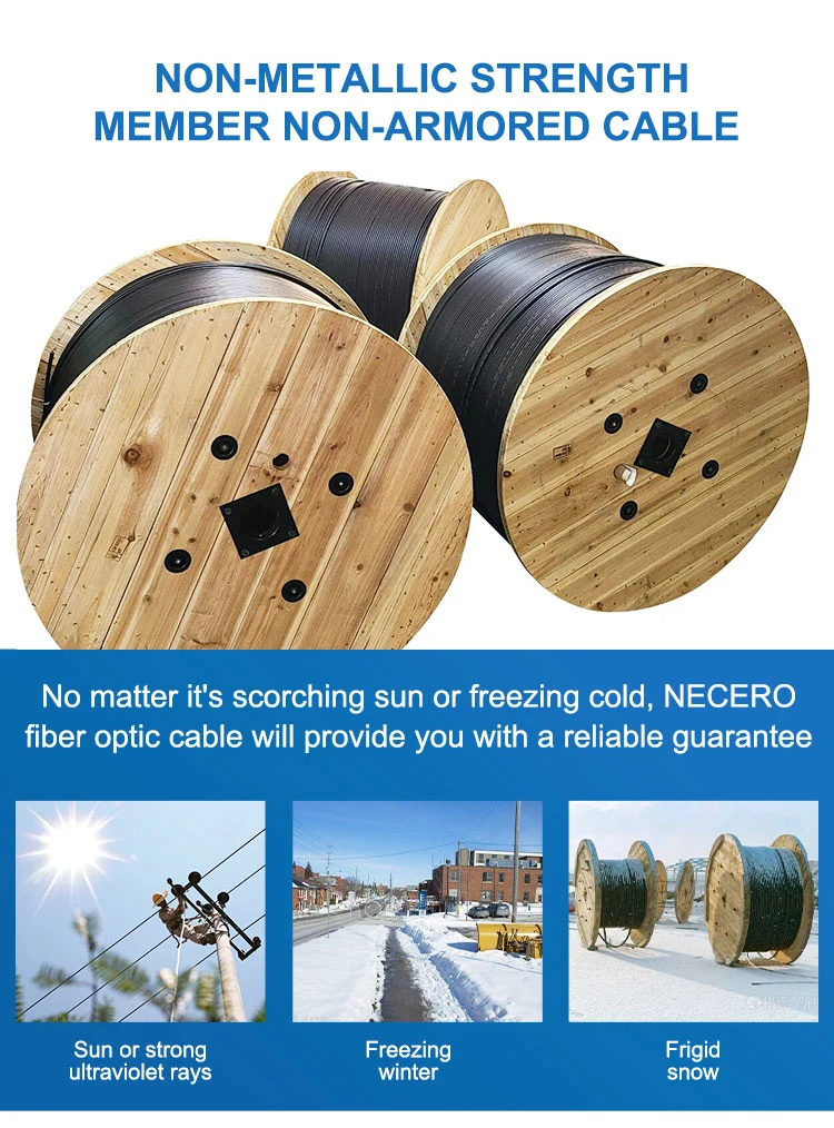 Necero 20 Fiber Optic Cables Factories Wholesale Single Mode Outdoor 2 4 6 8 10 12 Core GYFTY Fibre Optical Internet Cable