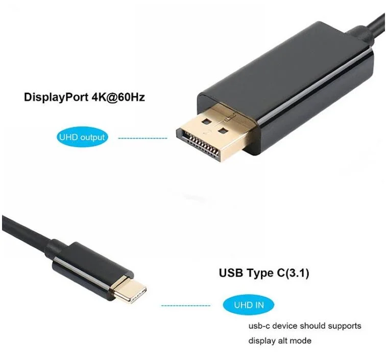 USB Type C to Displayport Dp Adapter Cable