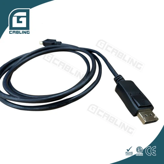 Gcabling 고품질 내구성 1m, 1.5m, 1.8m, 2m 어댑터 남성-남성 24K 금도금 Displayport Dp 1.4-HDMI 2.1 케이블